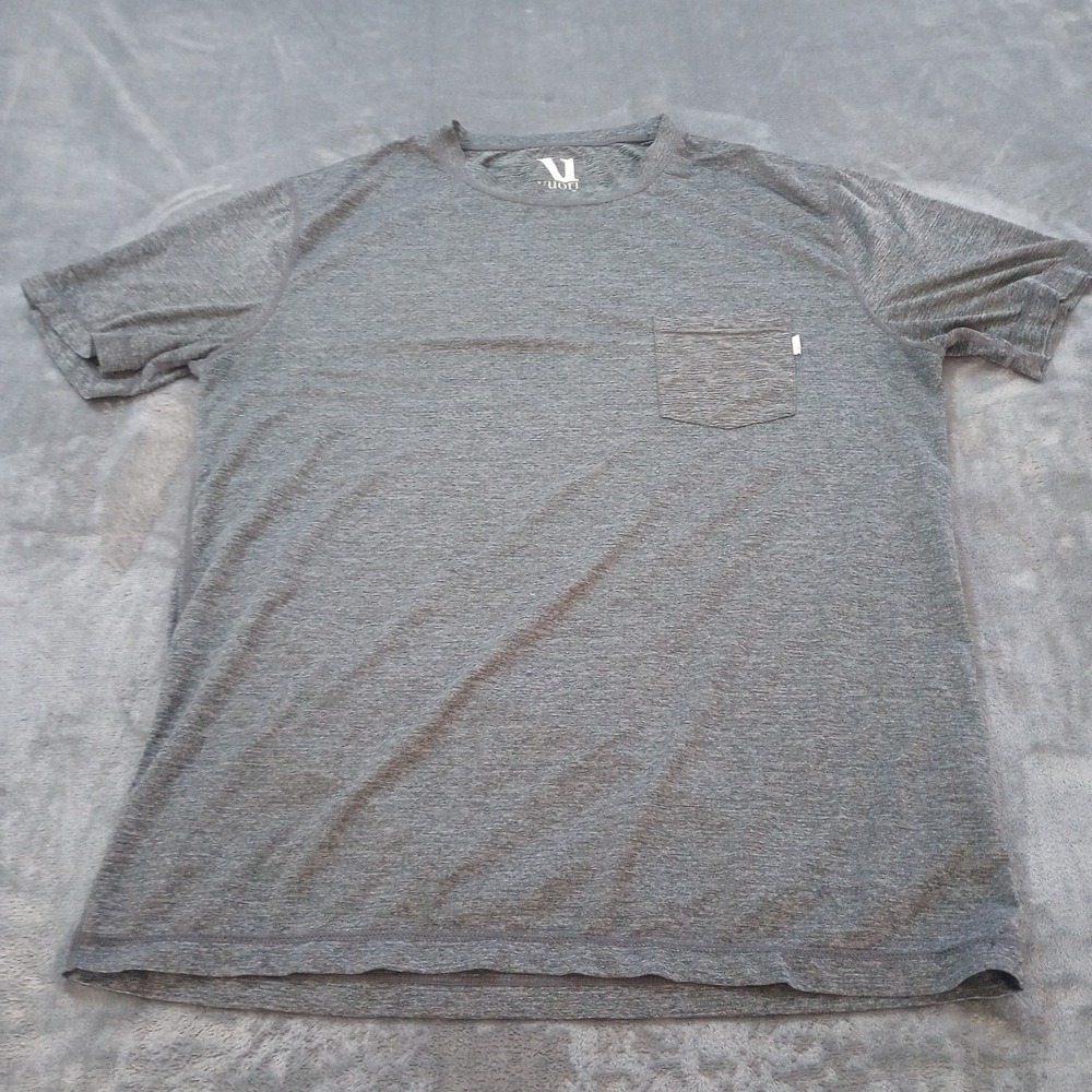 Vuori Shirt Mens Large Gray Performance Pocket Tee Athleisure Active‎ Vented